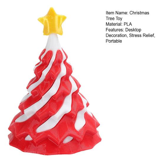 3D Printed Spiral Christmas Tree Toy Impossible Passthrough Sculpture Vortex Thread Illusion Stress Relief Kids Adults Mini Spiral Cone Fidget Toy