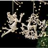 Creative Gold Christmas Hanging Decoration Angel Snowflake Butterfly Dragonfly Christmas Tree Ornament Festival Favors Shopwindo