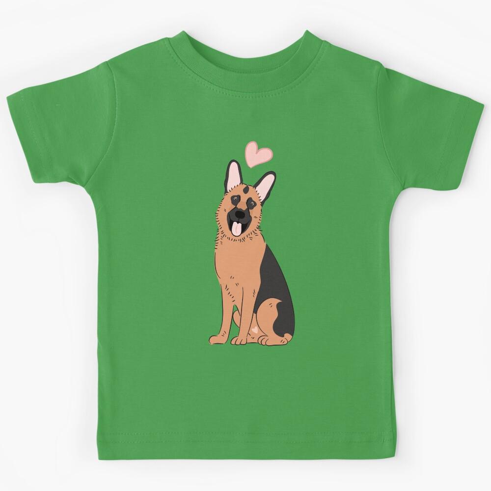 LOVE German Shepherd - Red and Black 3 Kids T-Shirt 130