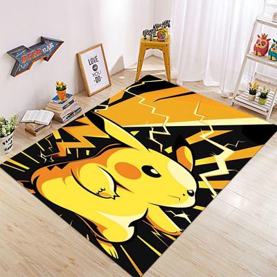 Alfombra con Estampado de Pikachu de Pokémon Alfombra de Dibujos Animados para Dormitorio Alfombra de Noche para Habitación Infantil Anime Hogar Sala de Estar Alfombra de Piso Simple