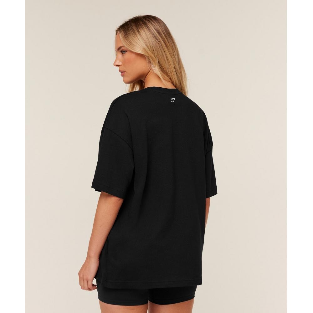 Gymshark CollegiaTe Graphic T shirT Black  Pebble Grey B4c7w Bb3l