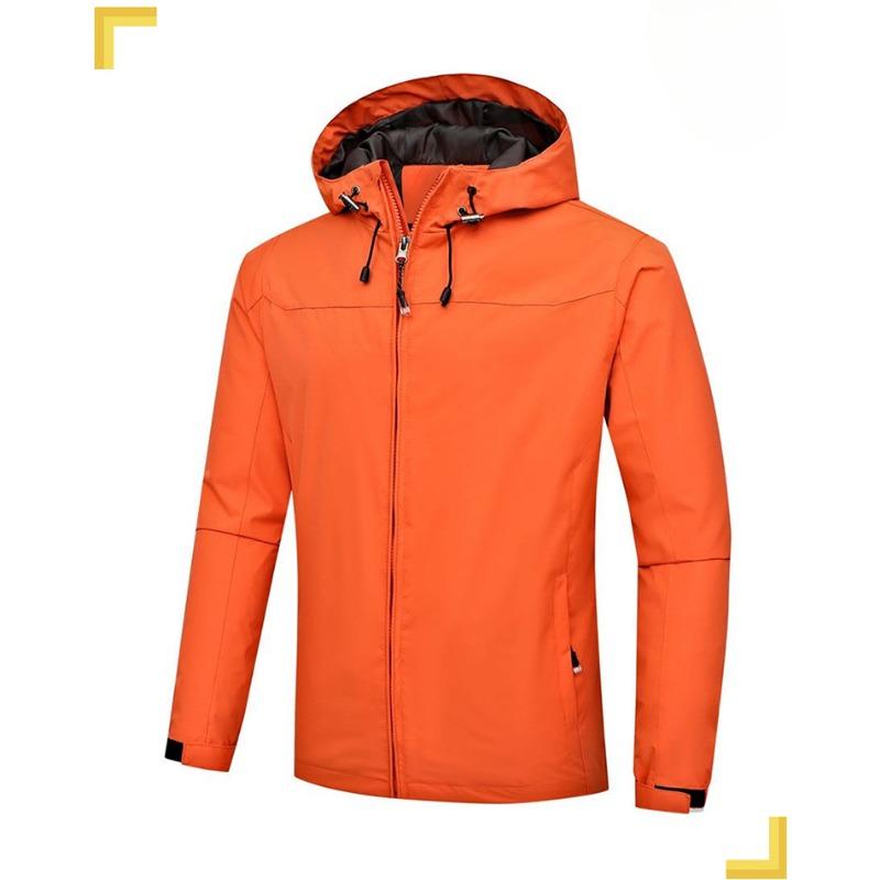 

Куртка мужская весенне-осенняя тонкая однослойная куртка с капюшоном, ветровка, ветрозащитная и водонепроницаемая, для активного отдыха, альпинизма, трендовая 5XL оранжевый