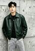 New men's leather jacket lapel motorcycle jacket leather jacket men's loose leave-in teen men's clothing
