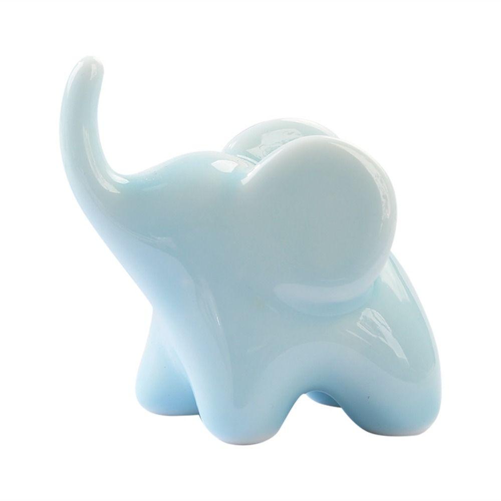 Luxury Style Elephant Ceramics Crafts Model Ornaments Animal Feng Shui Decor  Office Accessories