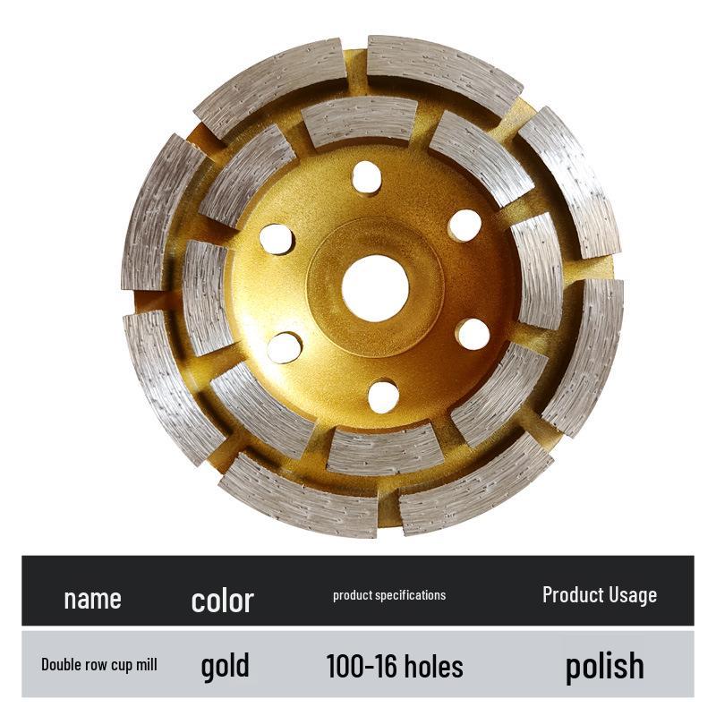 Haowo 100 Grinding Disc with Putty Powder, Double Groove Turbine Design, Diamond Grinding Bowl