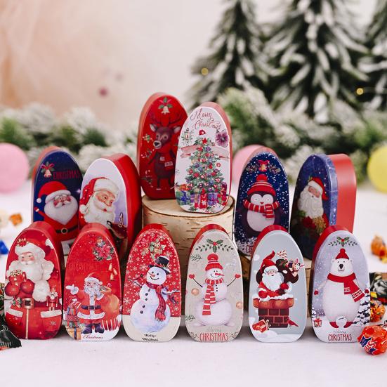 

Рождественские подарочные коробки с богатым узором, Санта-Снеговик, банка для печенья, праздничная коробка для хранения конфет, подарки, угощения