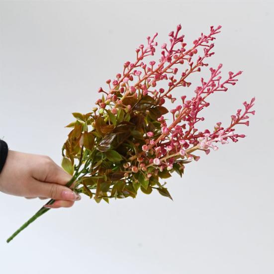 Fleur Artificielle avec Feuilles Vertes Longue Tige Fleur Artificielle en Plastique Résistante aux UV Maison Bureau Fête Intérieur Extérieur Plantes Artificielles Décor