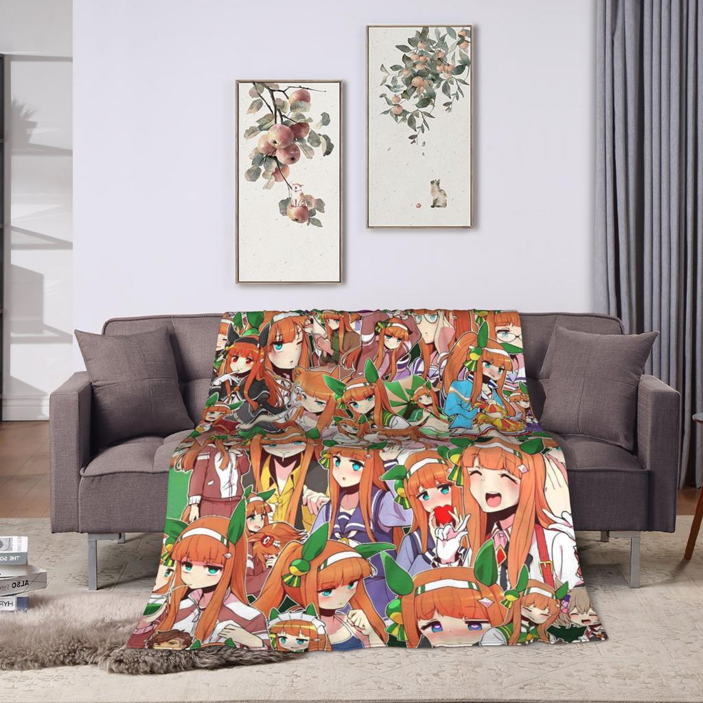 Silence Suzuka Soft Warm Blankets Umamusume Airplane Travel Plush Throw Blanket Outdoor Flannel Bedspread Sofa Bed Cover