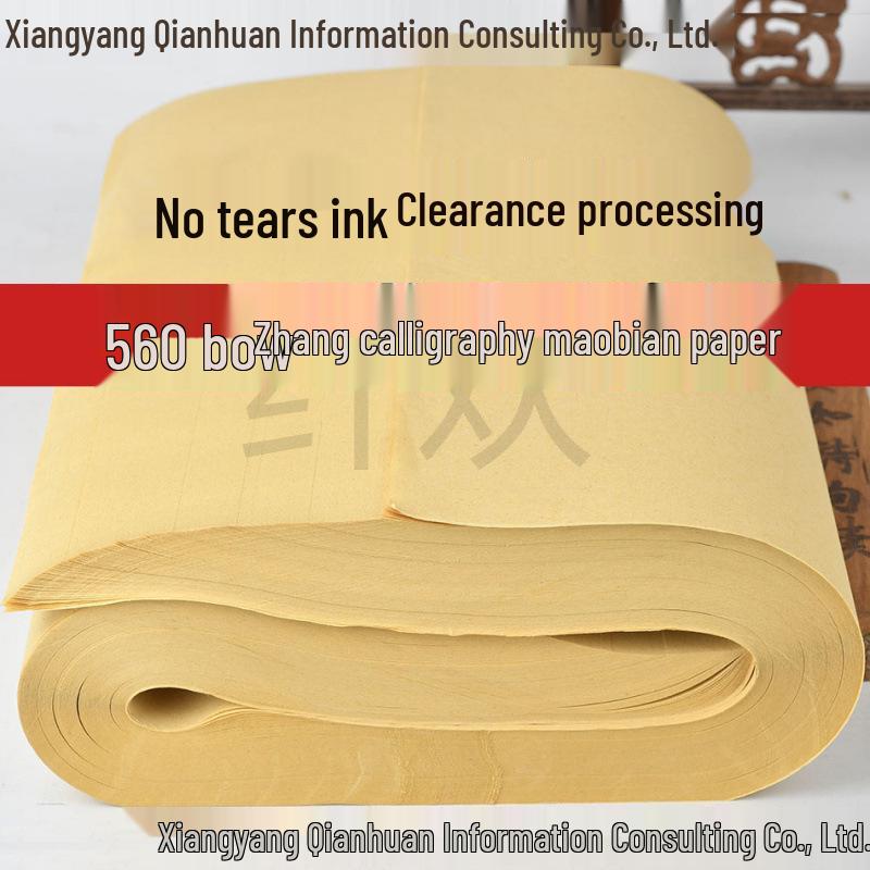 Zhang Mao Bian Zhi Pure Bamboo Pulp No Grid Beginner Calligraphy Paper with Free Shipping 72*42 Large, 280 Sheets
