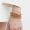 Gold Plate Bead Stretch Bracelets 3/4/5/6/8MM Stacked Ball Beaded Bracelet For Women Men Trendy Stackable Hand Zircon Gift
