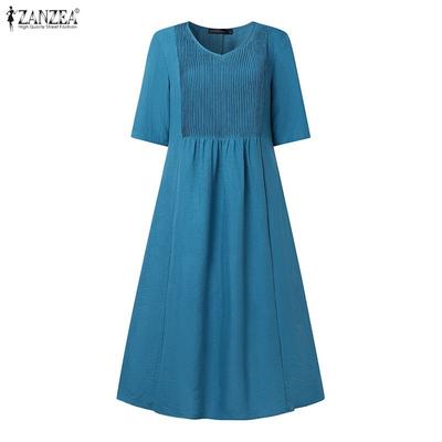 Women Casual Round Neck Summer Half Sleeve Dress