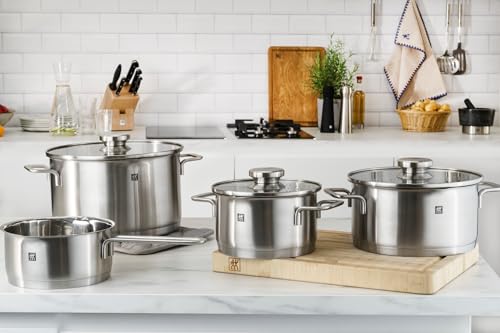 ZWILLING Pouristic Stockpot, 16cm, Deep, Double-Handled, Stainless Steel, Triple-Layered Bottom, Induction Compatible, 1.8L [Official Japanese Product