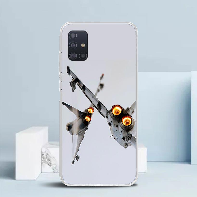 Aircraft Airplane Cool Soft Cover for Samsung Galaxy A12 A22 A32 A52 A72 A02S Phone Case Note 20 Ultra 10 S10 Plus A51 A71 A50S