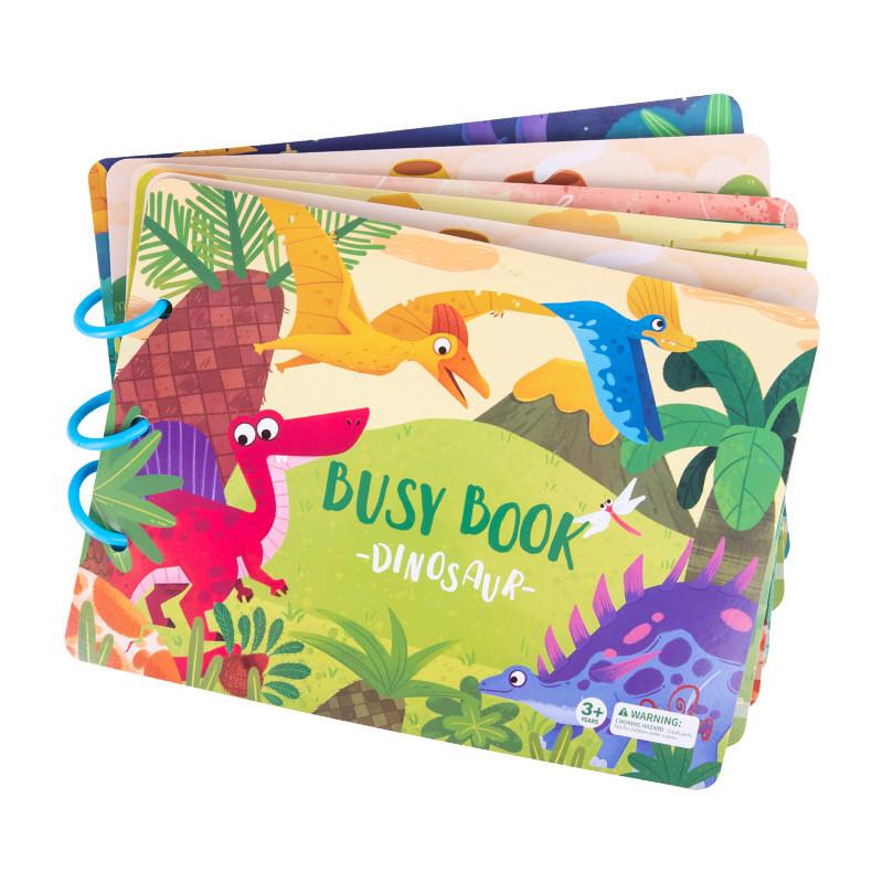 Dinosaur Quiet Stickers Book For Kids Educational Puzzles With Reusable Cards