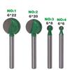Green / Silver Routet Bit Hard Alloy Lubricated Round