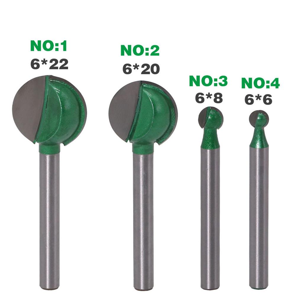 Green / Silver Routet Bit Hard Alloy Lubricated Round