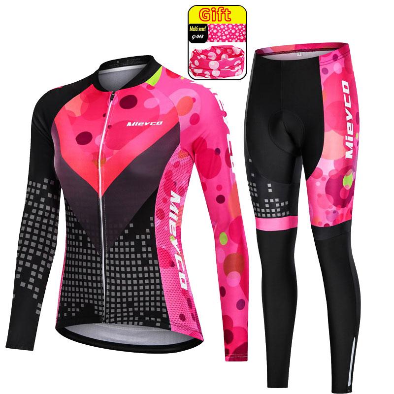 2026 Long Sleeved Autumn Mieyco Anti-UV Spring Women Polyester Bicycle Cycling Wear Cycling Bike Clothes Cycling Jersey Set Ciclismo Feminino