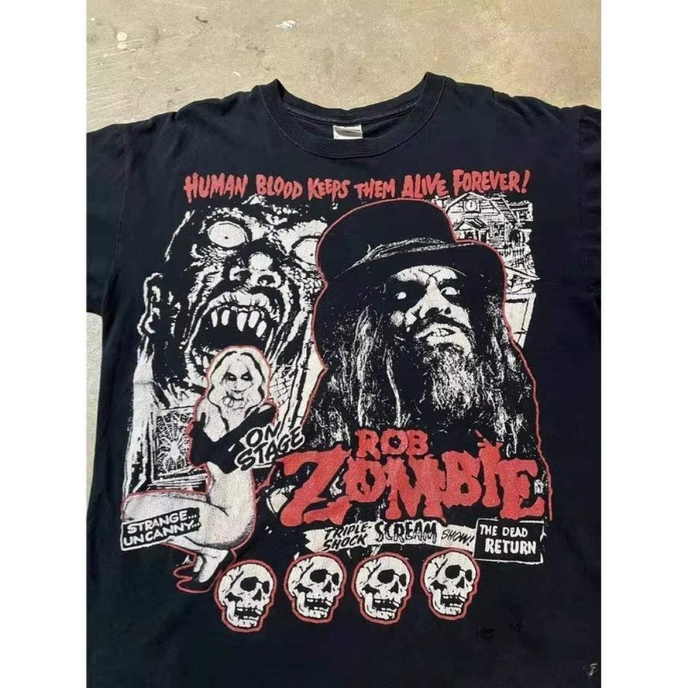 Summer Fashion Scared Woman Print T Shirt Men's Short Sleeves Harajuku Street Fashion T-shirt Women Summer Tops