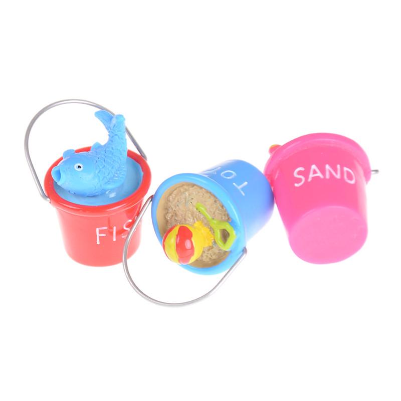 1:12 Dollhouse Miniature Diy Model Toys Scene Accessories Beach Bucket Ornament