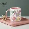 Taza de Cerámica Apta para Lavavajillas, con Diseño de Patrón de Tejido 3D, Gran Capacidad, Práctica para Microondas, Taza de Café Duradera, Taza de Té, para Amantes de las Manualidades