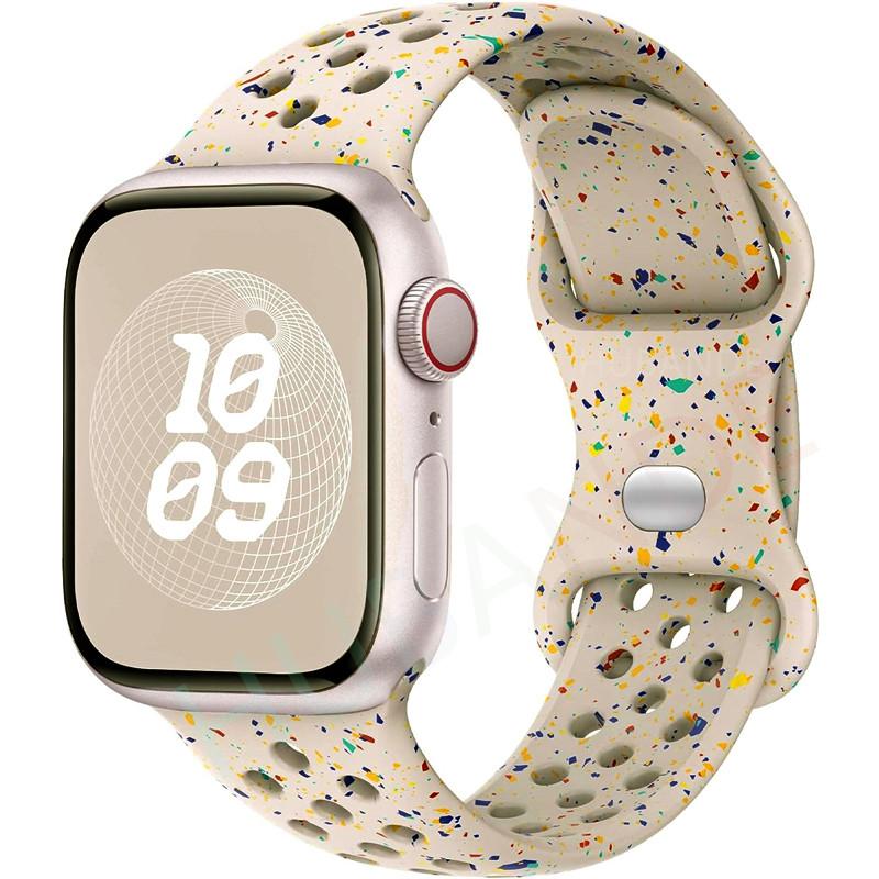 Sport Strap Colored Particles Rubber Band for Apple Watch 49mm 46mm 45mm 44mm 42mm 41mm 40mm  for IWatch 11 10 9 8 7 6 5 4 3 SE