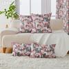 1PC LOZUJOJU Retro Romantic Printed Pillowcase Cotton Linen Comfortable Pink Pillowcase for Sofa Bed Living Room Bedroom Home Decor