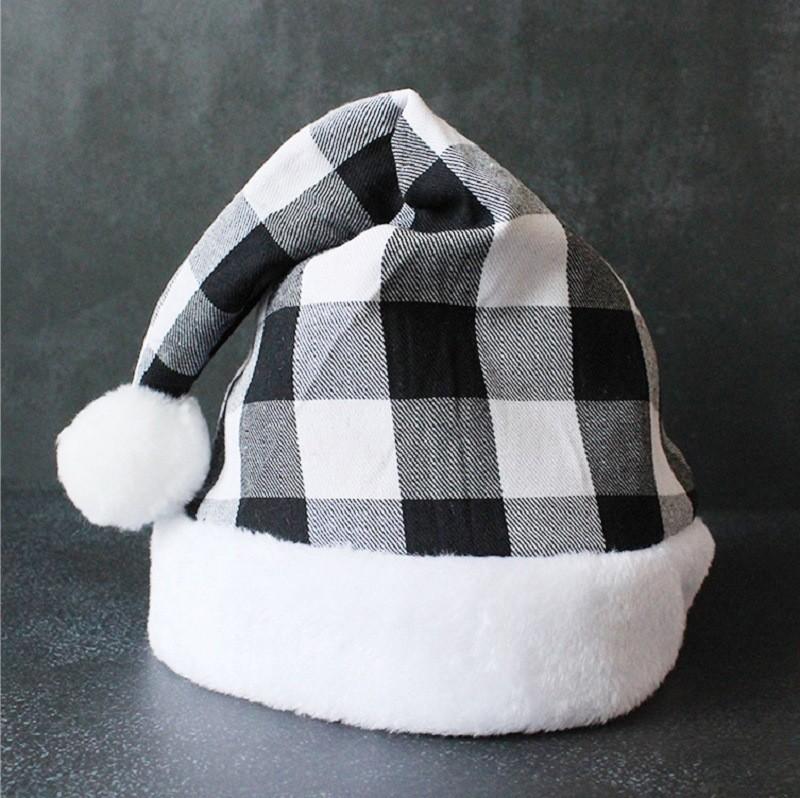 Festive Christmas Hat With Soft Tartan Material For Holiday Decorations And Costumes чёрный