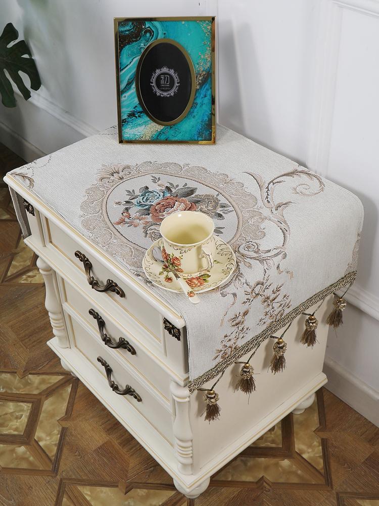 Elegant European Style Dust Cover Cloth for Bedroom Nightstand Fabric Tablecloth Pad High End Luxury Home Textile Cover