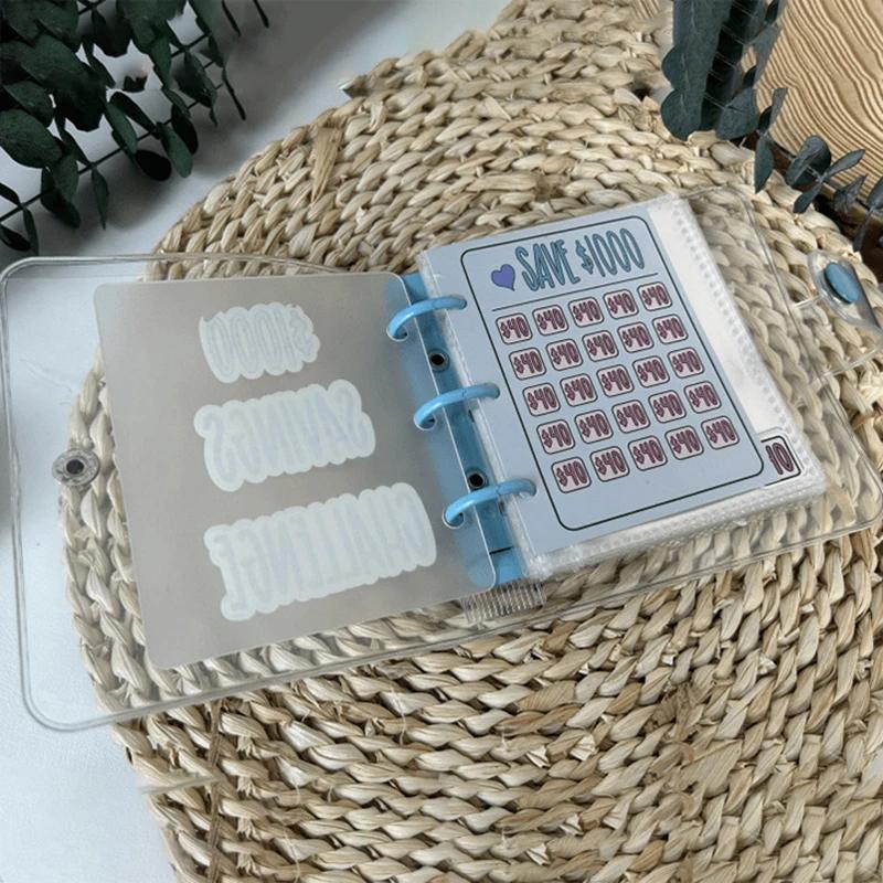 Cartoon Portable Receipt Collection Challenge Money Saving Book Mini PVC Binders