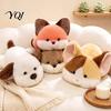 Stuffed Animal Pillows for Sleeping Soft Plush Doll with Weighted Base, Cute Fox/Cat/Dog/Otter Figurine, Gift Kids Cartoon Crawling Animals