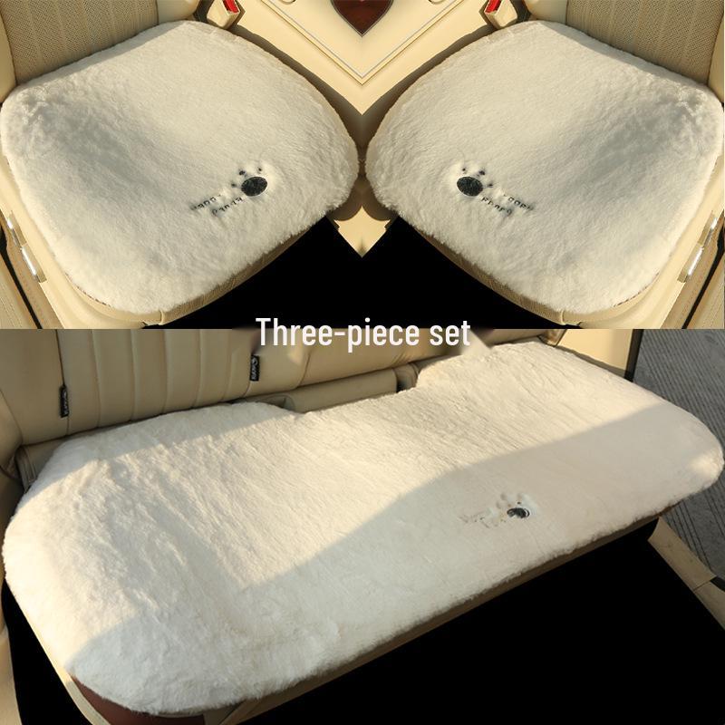 Luxury Faux Rabbit Fur Panda Car Seat Cushion - Universal Winter Cover