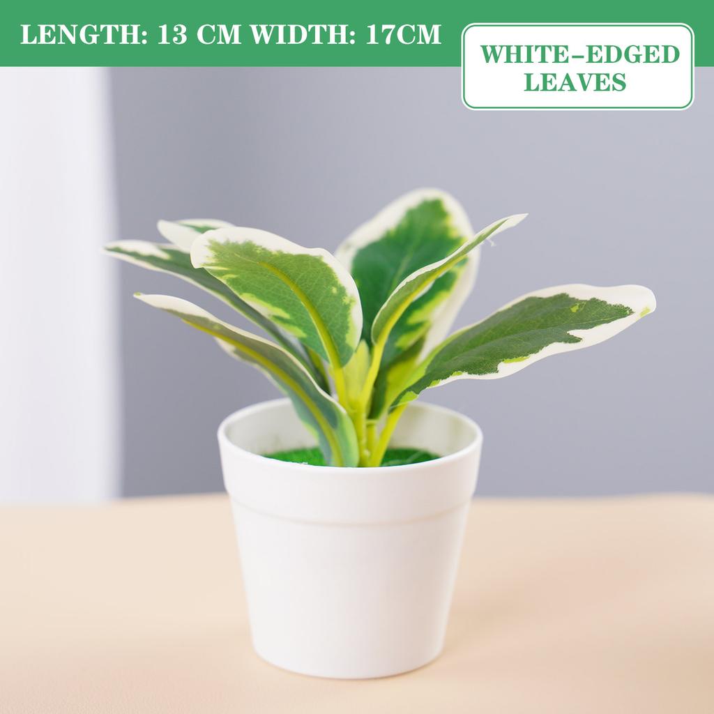 Artificial Potted Plants Small Simulated Green Plants for Home Decor, Office Desk, Indoor Landscape, Creative Fake Leaf Decor