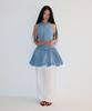 Ronron Pumpkin Sleeveless Denim Dress Light Blue