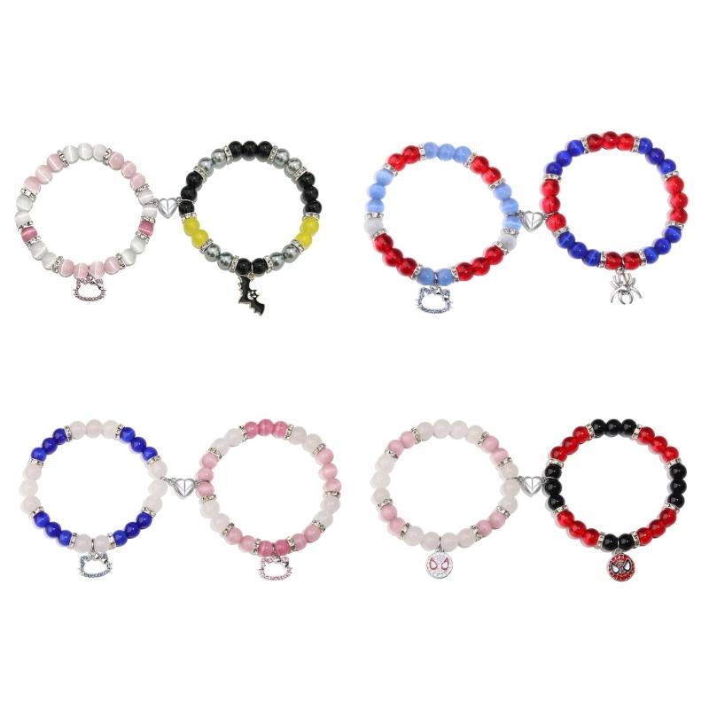 Adjustable Braid Bead Bracelets Christmas Birthday Jewelry Gift Magnetic Couple Matching Bracelets Best Friend Bracelet