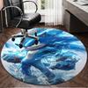 1PC Blue Hedgehog In Action Round Rug, Non-slip Chair Mat, Home Decor, Circle Carpet Perfect for Office, Bedroom, Living Room,Christmas gift