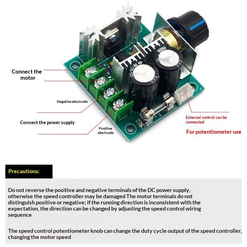 Dc 12V 24V 30V 40V 13Khz Pwm Dc Motor Speed Regulator Governor Speed Controller Switch 10A 1000Uf Continuously Variable Speed