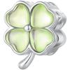 WOSTU 925 Sterling Silver Lovely Pink Clover Charms Peacock Feather Pendant Balloon Bear Bead Fit Original Bracelet DIY Neckalce
