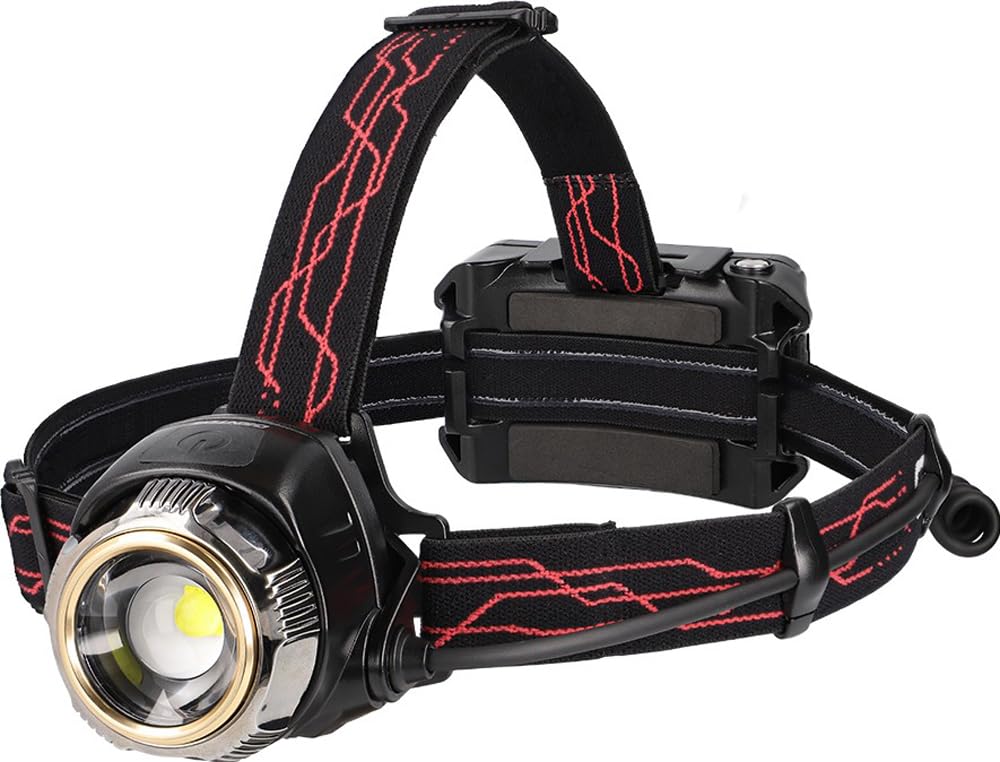 GENTOS LED USB 800 13 Hours of Operational Run Rear View Requires Rechargeable Battery or 4 AA Batteries G Series GH-300RG Headlamp, Rechargeable,