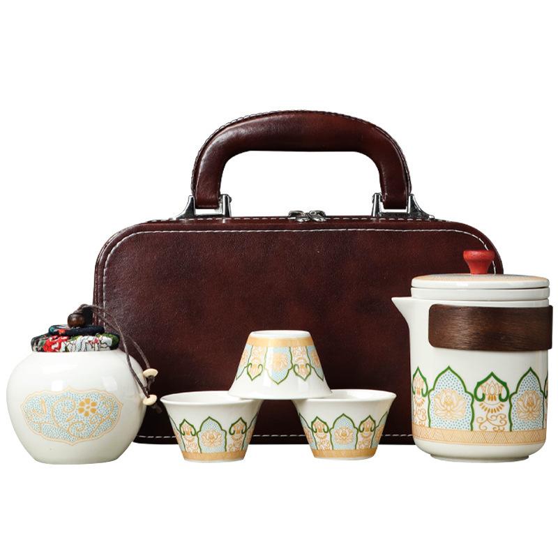 Travel Tea Set Outdoor Portable Express Cup One Pot Three Cups Set Company Opening Store Event Souvenir
