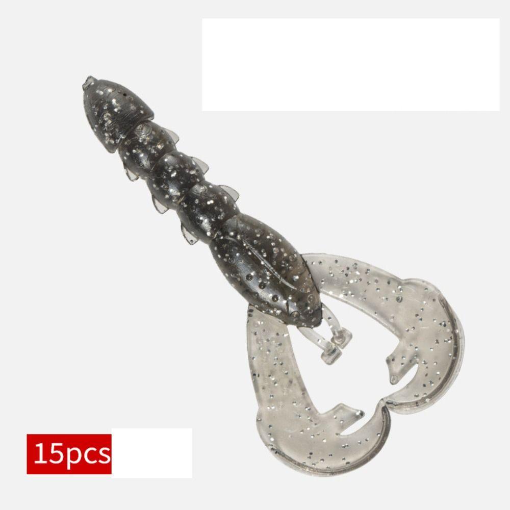 

15PCS 5 Colors Fishing Soft Lures 4cm/ 6cm Artificial Lures Floating Minnow Baits Fishing grey-4cm