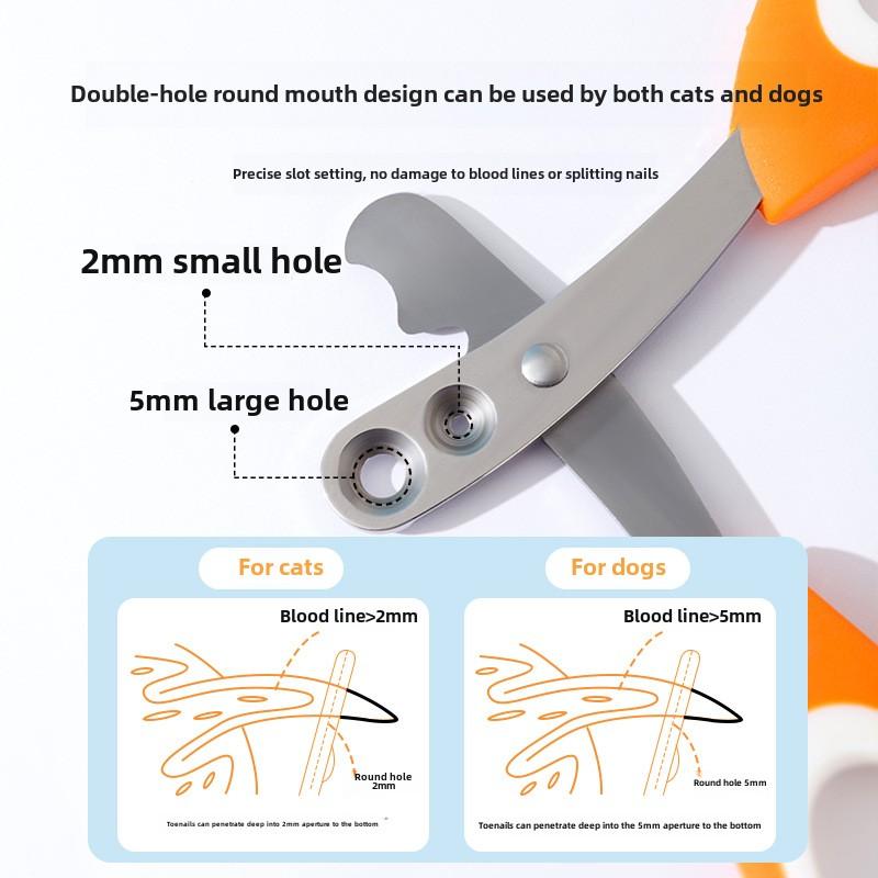 Cat Orange Double Hole Simple Nail Clippers Pet Nail Clippers Dog Nail Clippers Cat Paws Special Cat Supplies for Beginners