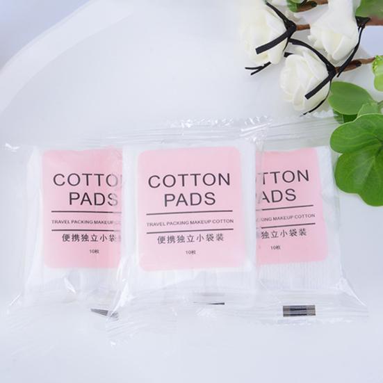 10Pcs Cosmetic Cotton Round High Water Absorption Soft Disposal Makeup Remover Pads for Home