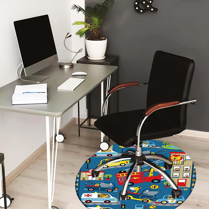 1PC Cars Animals Non-Slip Floor Round carpet, Office, family, bedroom, Large Area Rug Indoor Rugs, Vibrant Colors-Z0491