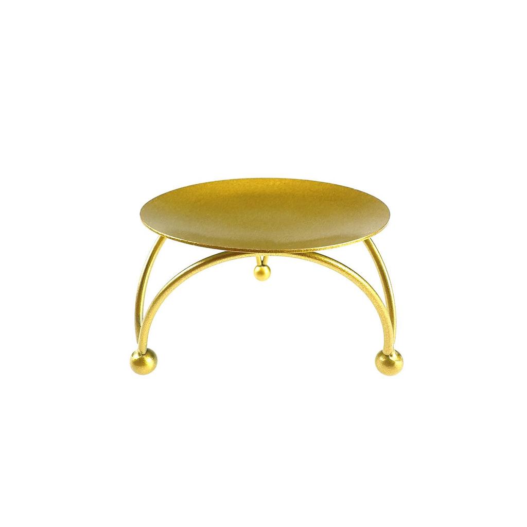 European Retro Iron Candlestick: Simple Round Metal Candle Holder for Desktop or Bedside Table