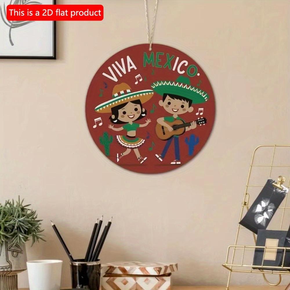 1pc 2d Flat Joyful Festival Circular Wooden Signs - 20cm: Kwanzaa, Diwali, Family Independence Day, Farmhouse, Bar, Cafe, Porch Decoration, Gifts