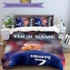 3pcs M-Mbappe Cover Set - Personalized Name, HD Printed Bedding with 1 Cover and 2 Pillowcases - Perfect for Home Decor, Easy Care