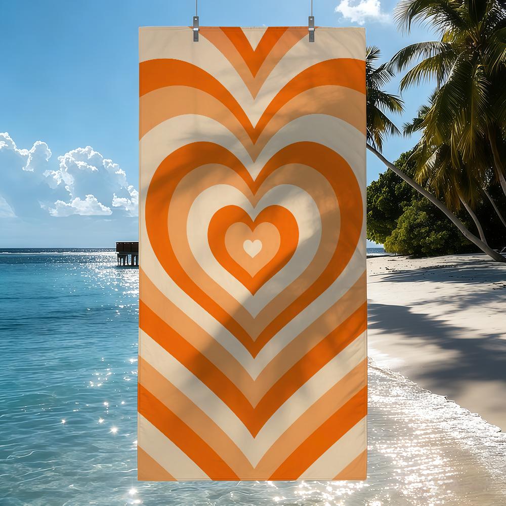 Heart Shaped Love Couple Towel Quick Drying Beach Towels Are Suitable For Swimming Pools Camping Yoga And The Gym