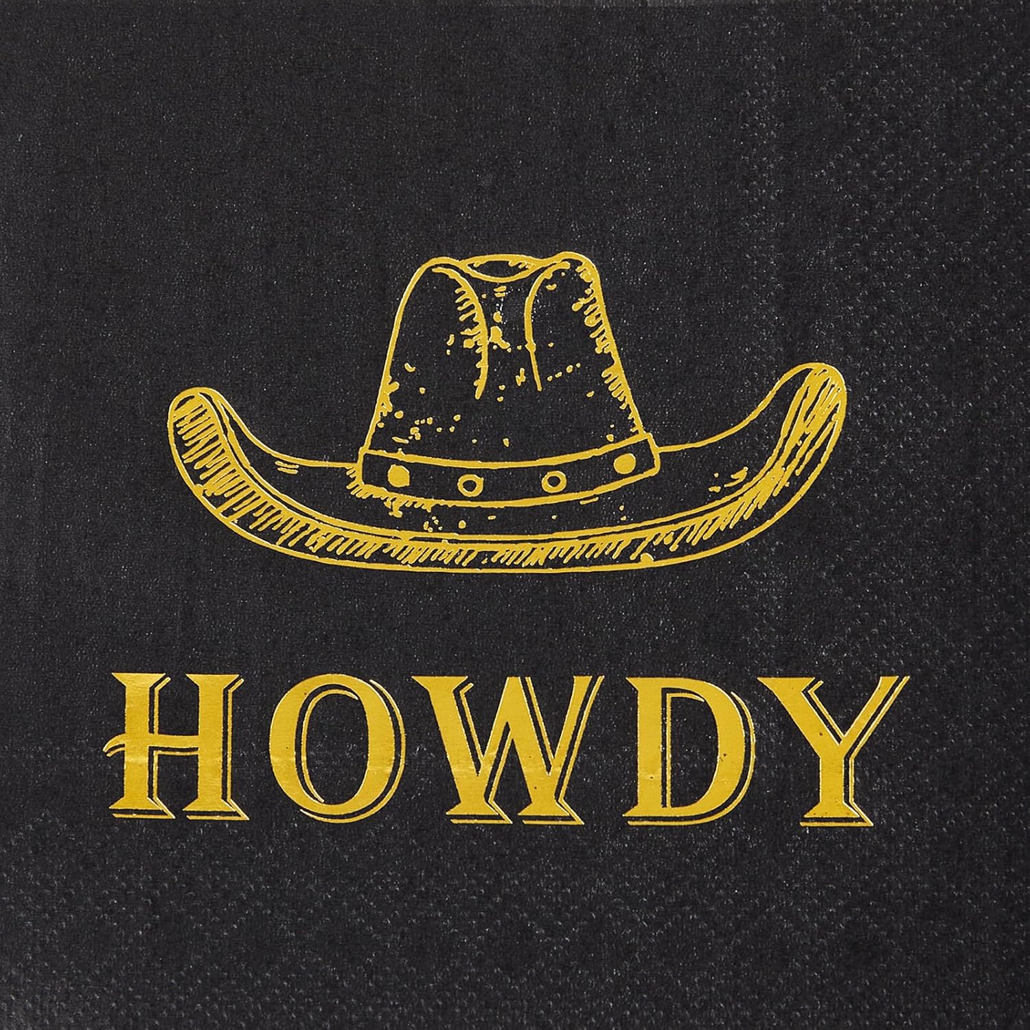 Western Party Decorations - 50PK - HOWDY Napk Cowboy Party Decorations 5x5 Inches, Disposable Cocktail Napk Paper for Cowgirl Birthday Last Rodeo