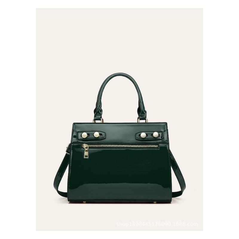 

Модная сумочка Большая сумка-тоут из блестящей кожи Женская сумка Элегантная и высококлассная через плечо зелёный