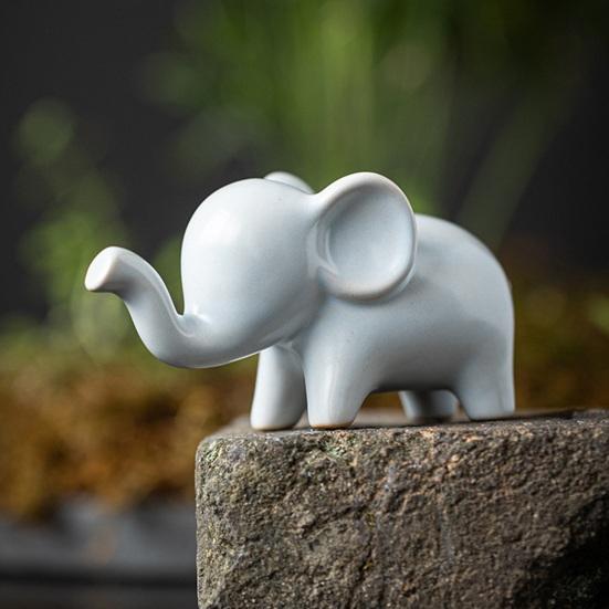Keramik Elefant Schreibtischornament Bunte Kleine Elefantenstatue Glückselefant Figur Haus Büro Wohnzimmer Dekoration